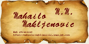 Mahailo Makljenović vizit kartica